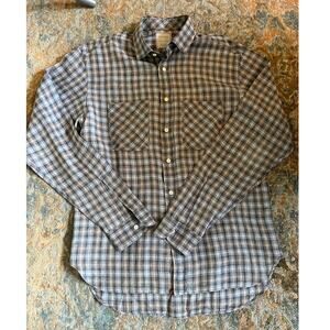 Billy Reid Men’s Button-Up Cotton Shirt in Plaid, Size M